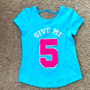 Reebok Girl’s Cotton Tee Turquoise/Pink/Silver -10/12 Casual Athletic Athleasure